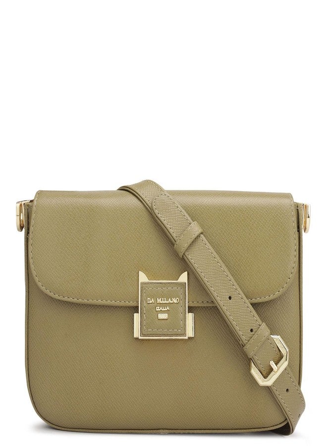 Da Milano Women's Leather Shoulder Bag - Green - Image 1